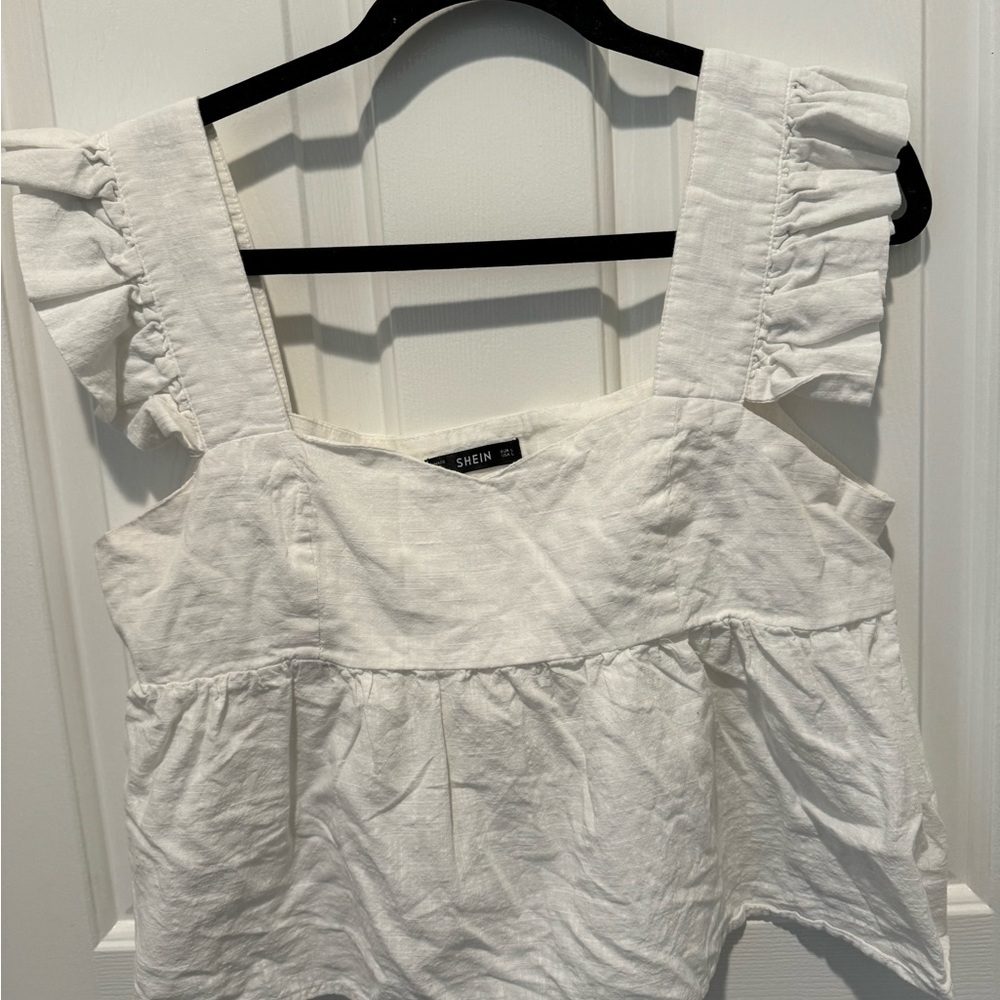 SHEIN Crop Flutter Sleeve Tank Size L